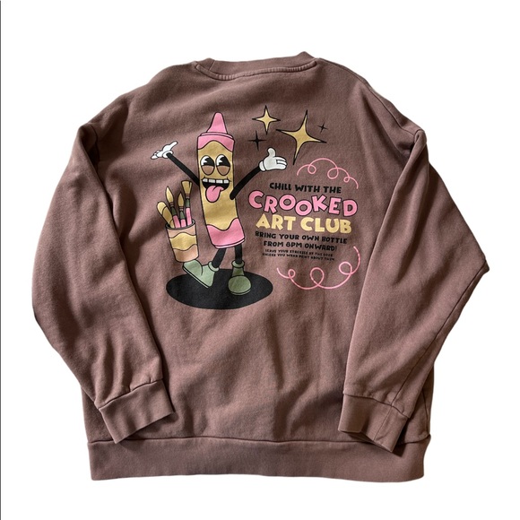Crooked Tongues Brown Crewneck sweatshirt - Picture 2 of 2